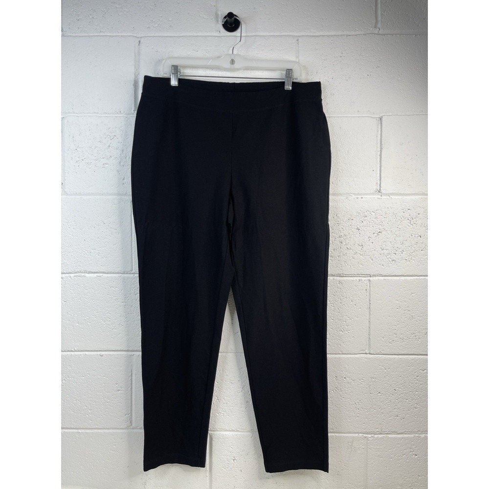 Eileen Fisher Pants Womens L Cropped Stretch Pull On Italian Casual Trousers